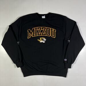 Mizzou Tigers Logo Black Champion Pullover Sweater Men’s Size Large